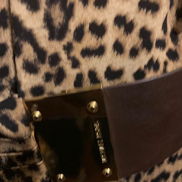 Michael Kors Leopard Print Logo Plate Dress Long Sleeves 3XL - Picture 7 of 7